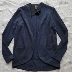 Shop Figs, Casual Everyday Long Sleeve Cozy Cardigan with Pockets- Navy Blue